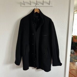 Daniel creamiex black Peacoat with standing collar